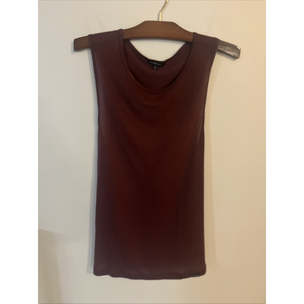 KORAL Womens Size M Tank Top Relaxed Fit‎ Burgundy Open Back Strappy